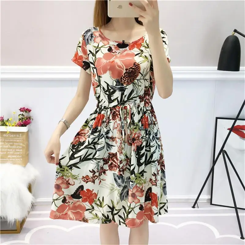 

2021 Summer New Ladies Korean Floral Loose Foreign Fashion Dress