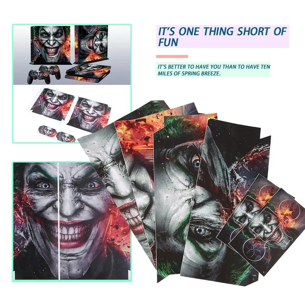 1 комплект наклеек Joker Vinly Skin клоун наклейки на геймпады для Sony PS4 PlayStation 4 и 2 скины