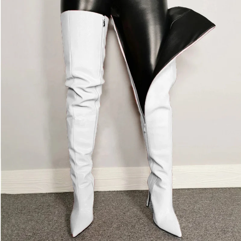 Sexy Thigh High Boots Shoes For Women High Heels Over The Knee Side Zipper Plus Size 34-43 Boots Female 2022 Autumn Winter