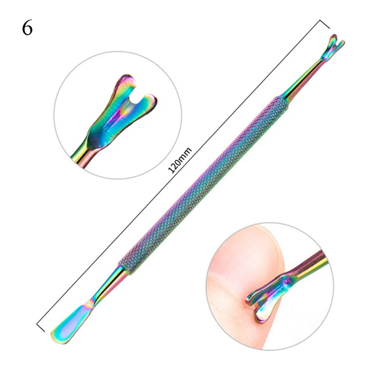 

Professional Nail Cuticle Pusher Tweezer Rainbow Stainless Steel Cutter NipperClipperDead Skin Remover Manicure Nails Art Tools