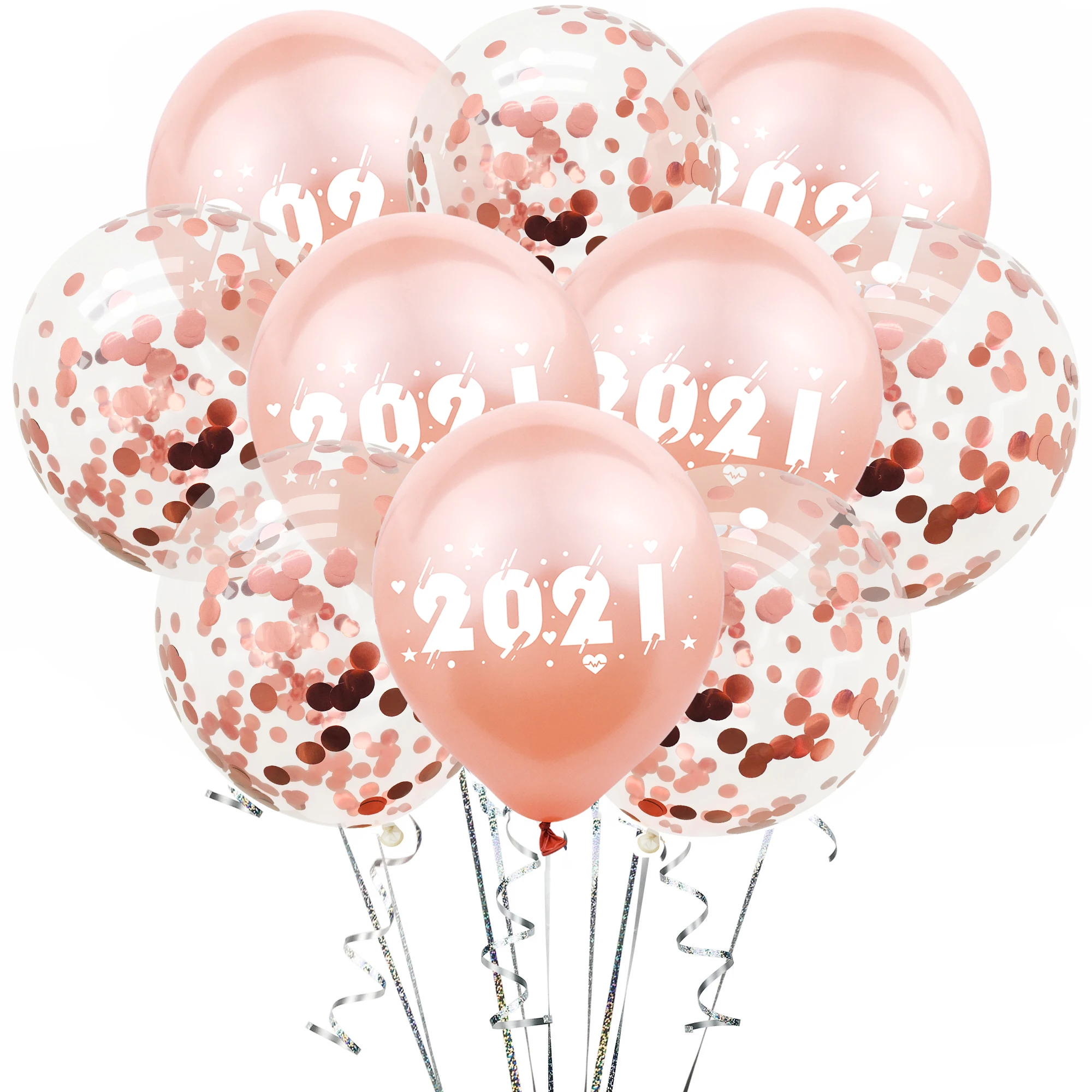 

Amawill 2021 Happy New Year Latex Balloons Rose Gold Number Baloon Anniversary Merry Christmas Decoration 2021Eve Party Supplies