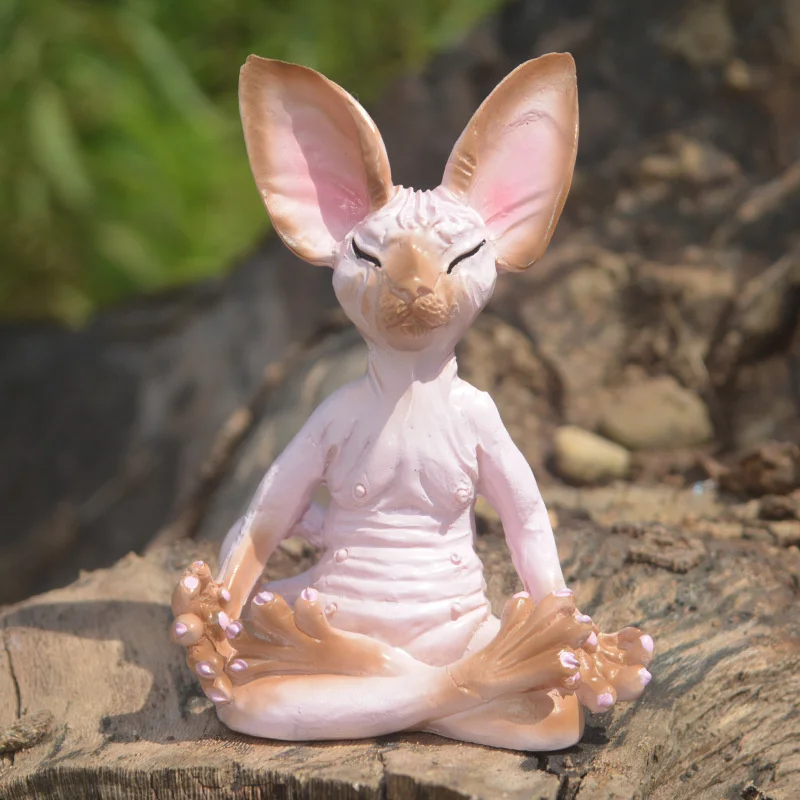 

Sphynx Cat Meditate Collectible Figurines Miniature Handmade Decor Animals Figure Toys Animal Model Figure Toys Home Decor