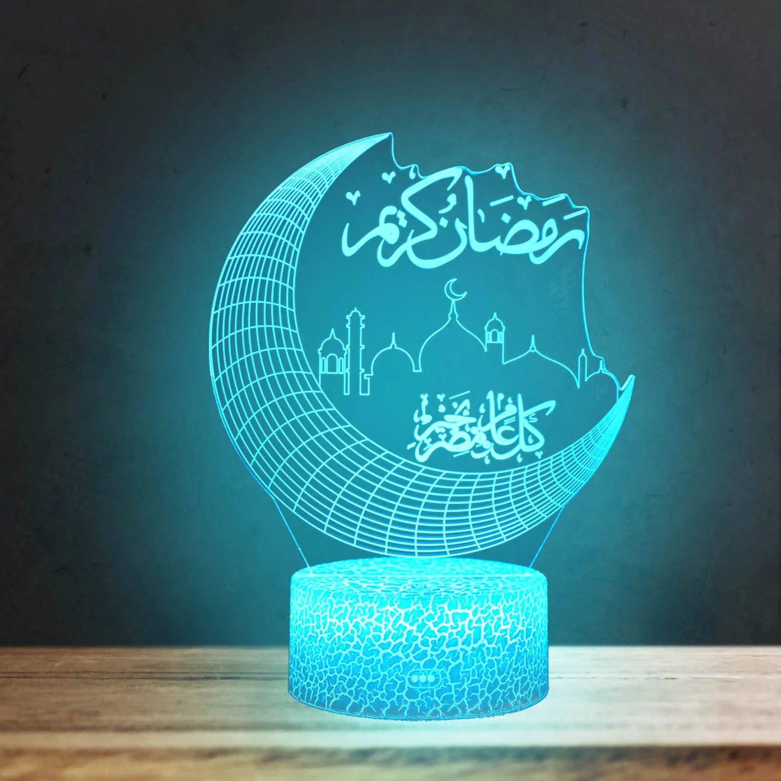 

Eid Mubarak Candles Light Ramadan 7 Led Color Diy Lamp Moon Night Light Home Table Decor Eid Wooden Decor Kareem Ramadan D4