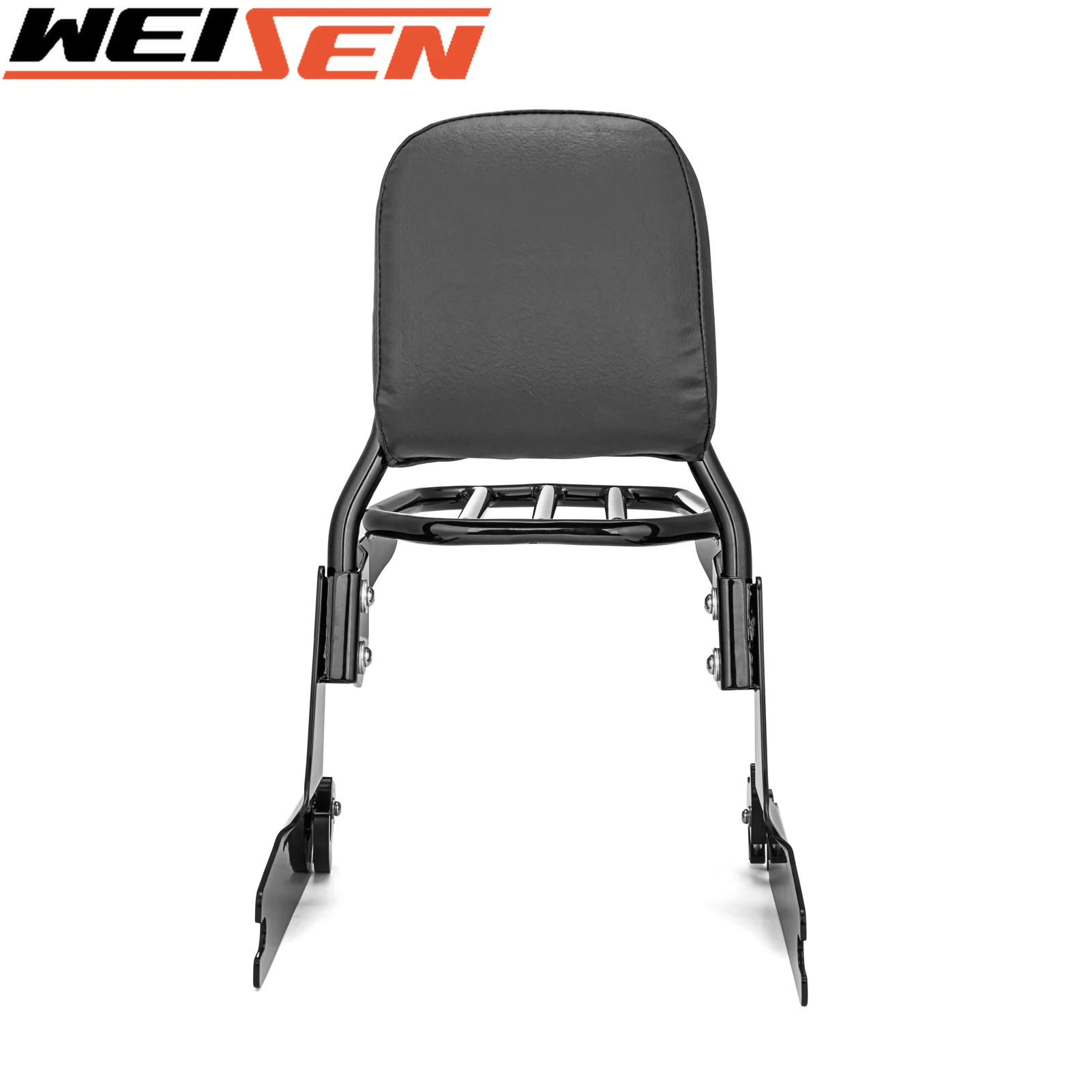 

For Harley CVO Softail Deluxe FLSTNSE 2014 2015 Passenger Backrest Sissy Bar + Luggage Rack Steel Gloss Black Standard Height