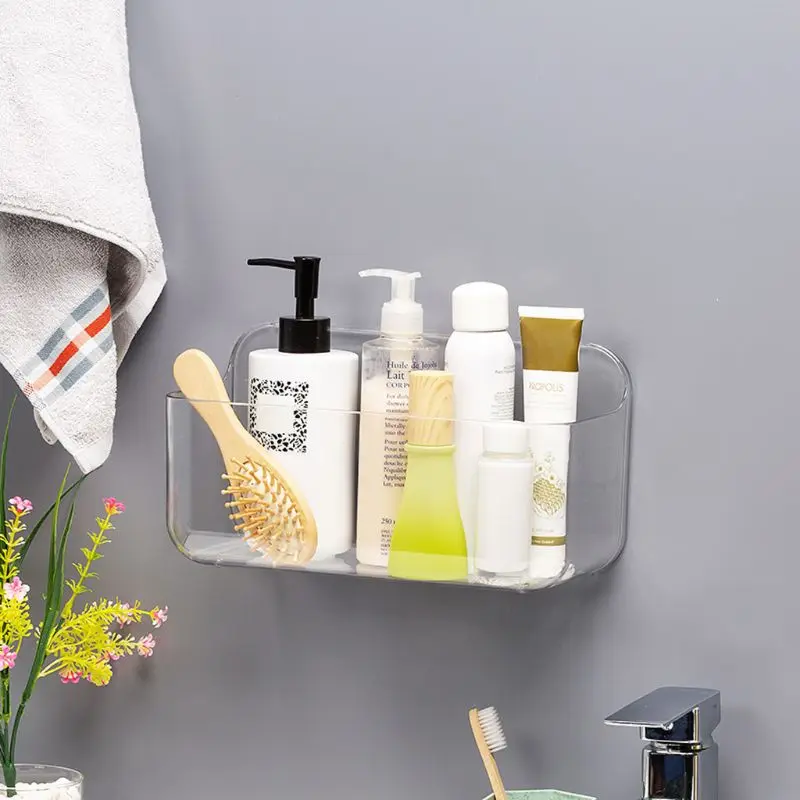 

Bathroom Kitchen Storage Shelf Wall Mounted Bathroom Rack Organizer Punch Free
