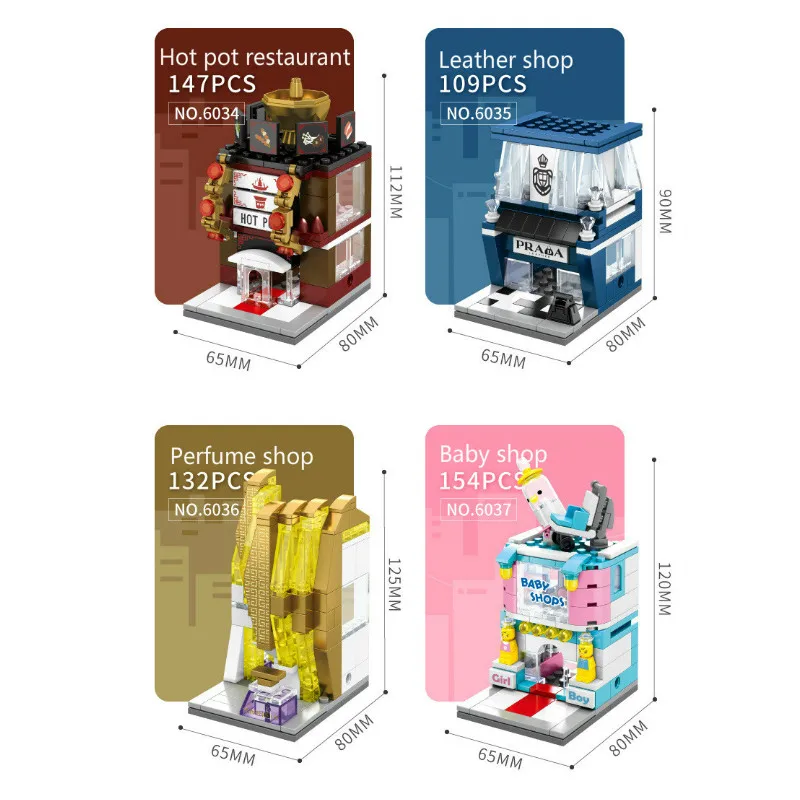 3D модель одиночный мини-набор городская улица серии пицца Мороженое магазин