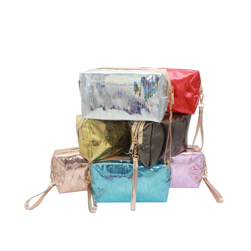 

Make-up Bags PVC Laser Multi-colored Cosmetic Bag Women's Portable Travel Makeup Bags Organizer Hanging Waterproof Cosmetic Case
