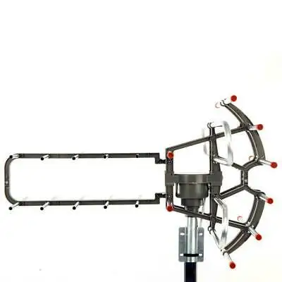HDTV Outdoor Amplified Antenna HD TV 36dB Rotor Remote 360° UHF/VHF/FM 250 Miles | Инструменты