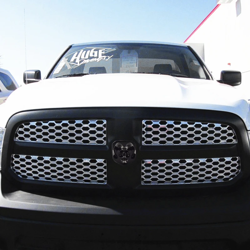 

Car Front Badge Tailgate Rear Trunk Emblem for Dodge Ram 1500 2500 3500 2010-2018 Skull RAM ABS Sticker Pickup Modification