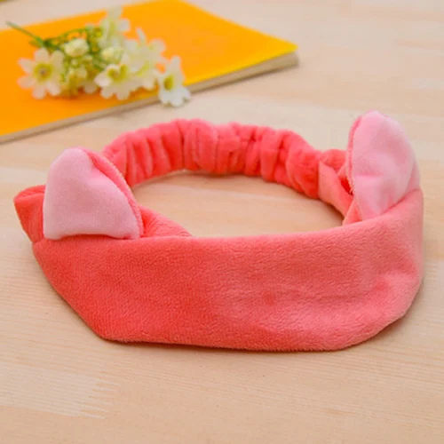 Watermelon red Женская Мягкая повязка для волос с бантиком, с буквенными буквами, оголовье для лица, милые головные уборы для девочек, повязки для волос, коралловые флисовые аксессуары для волос - Цвет: Watermelon red