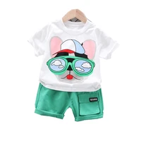 summer children cartoon clothing baby boys cotton t shirt shorts 2pcssets kids infant casual clothes toddler girls sportswear