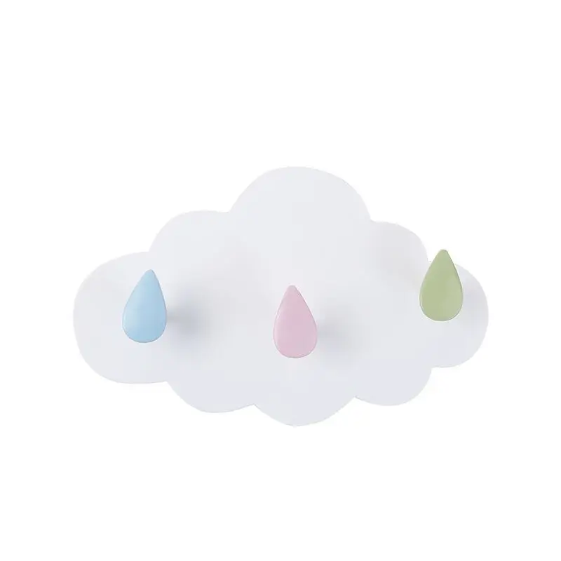 

2701 creative cloud traceless triple hook cabinet room toilet nail free sticky hook cloud plastic traceless hook