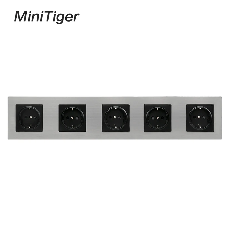 Minitiger панель из нержавеющей стали 5 банд настенная розетка 16А в Европу Россию