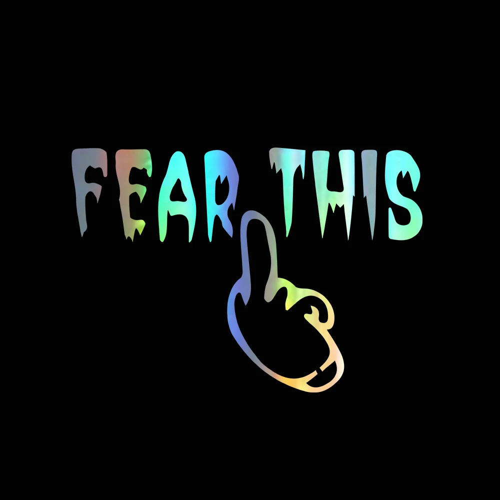 

FEAR THIS Car Stickers and Decals Funny Cartoon Car Styling Bumper Sticker Vinyl Decal for Vehicle Window Door Body 3.54"x7.08"