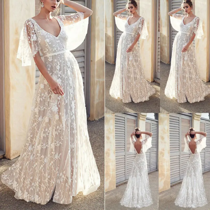 Платье невесты для беременных женщин размера плюс Кружевное Свадебное Вечернее