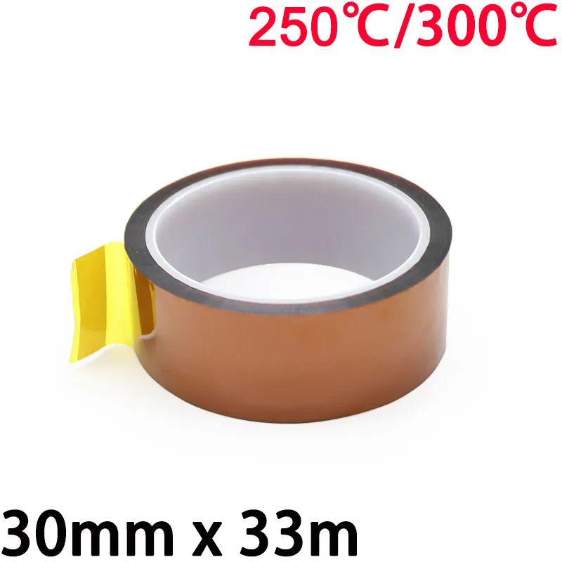 

30mm x 33m 3D Printer Parts High Temperature Resistant Heat BGA Kapton Polyimide Insulating Thermal Insulation Adhesive Tape