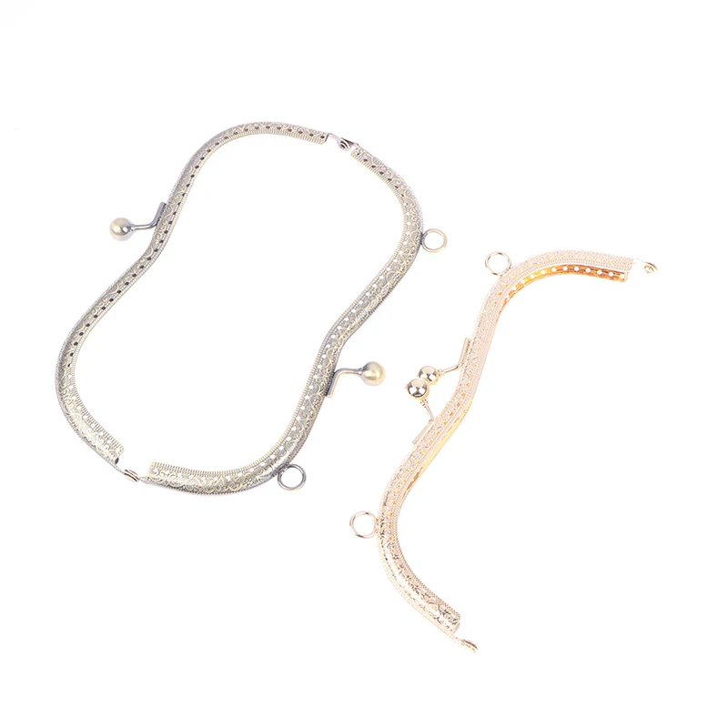 1PC Vintage Metal Frame For Purse Bag Sewing Bronze Tone with Pearl Ball Clasp Kiss Lock Accessories 19cm | Багаж и сумки