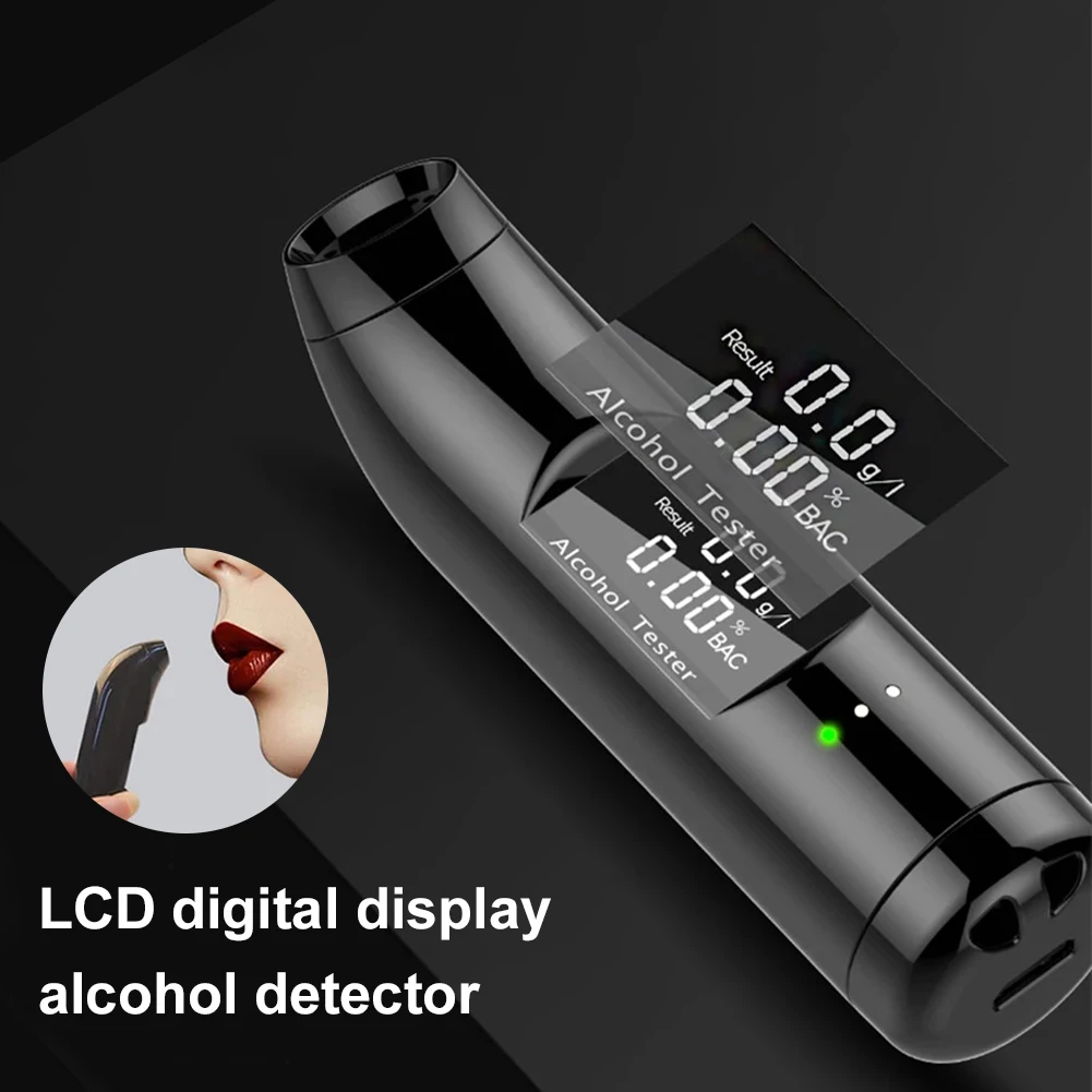 

Digital Alcohol Tester Quick Response Breath Analyzer Alcohol Detector Tester Rechargeable with LED Backlight Displa Support CSV