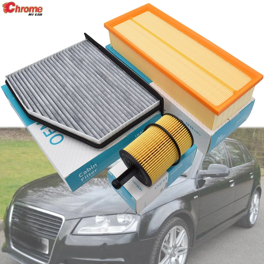 Комплект воздушного фильтра салона масла для Audi A3 8P 2013 2012 2011 2010 2009 2008 2007 2006 2005 2004 2003