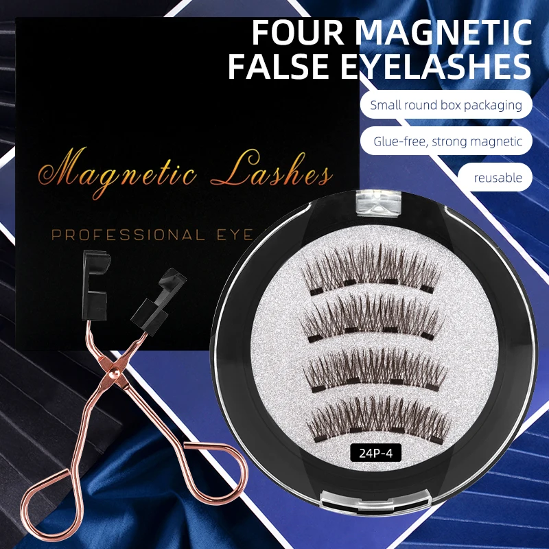 

YXC 25mm Lashes 3D Faux Mink Eyelashes Handmade 4Magent Lashes Full Volume Mink False Eyelash Natural Magentic Mink False Lashes
