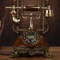 vintage antique telephone electronic ringtone wood telephone landline with caller id backlit handsfree for home living room
