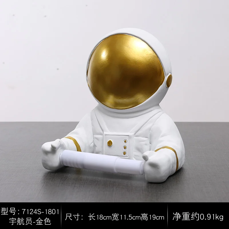 

Lovely Modern Tissue Boxes Astronaut Creativity Resin Art Toilet Paper Holder Design Caja Almacenamiento Home Decoration Ec50zj
