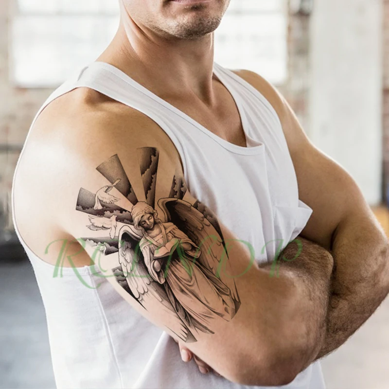 Waterproof Temporary Tattoo Sticker angel wings reading book flying bird Fake Tatto Flash Tatoo big tattoos for kid Women Men | Красота и