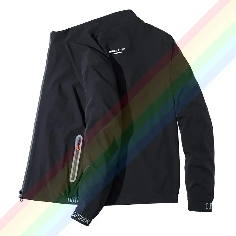 Куртка мужская Мягкая на молнии с принтом спереди | Мужская одежда