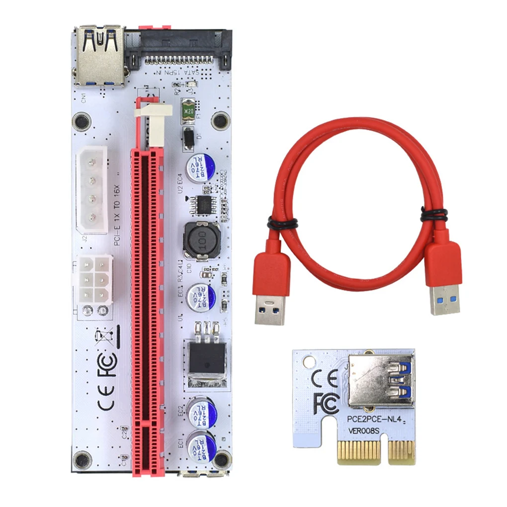 

Плата расширения VER008S PCI-E 6 шт., 6-контактный интерфейс, адаптер 1x на 16x, графическая карта, плата расширения PCI-E