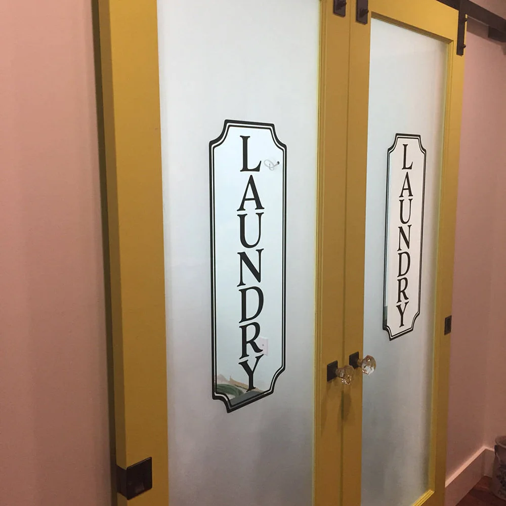 Логотип для прачечной Наклейка на стену Стеклянная Дверь Декор виниловая