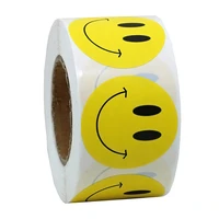500pcsroll yellow smile face sticker thank you sticker office stationery carton label sealing 2 5cm