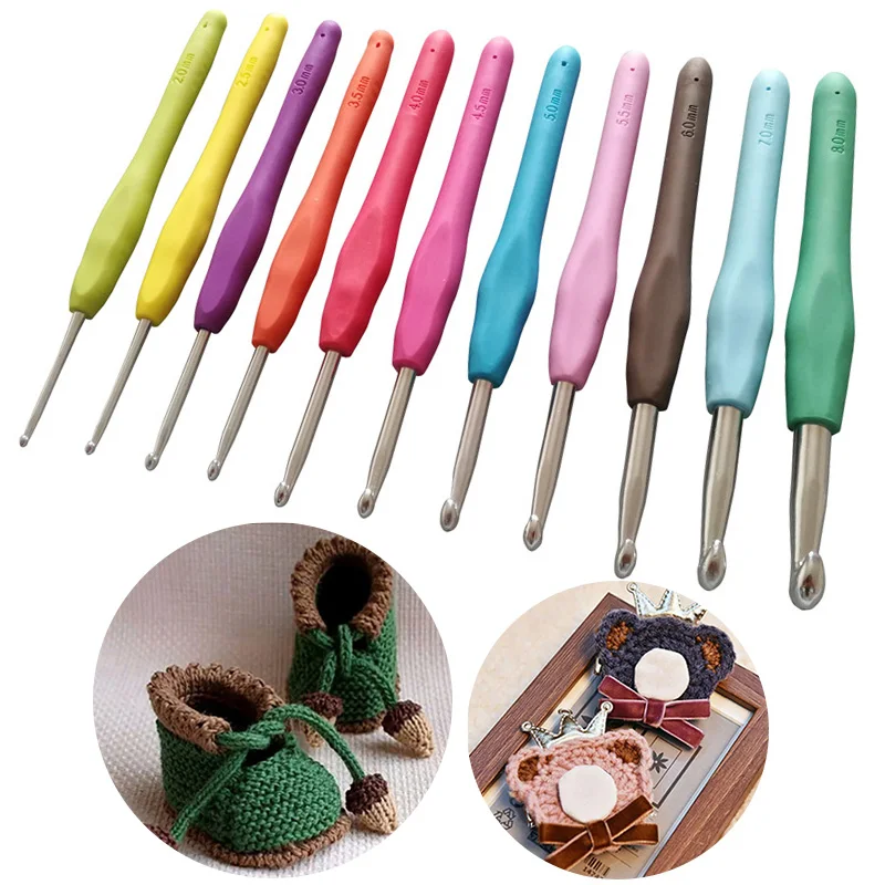Металлический крючок для вязания крючком цветные вязальные спицы ткацкого