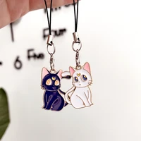 diy cute cat girls phone strap lanyards for iphonesamsungxiaomi case mobile phone strap hang rope smart phone charm