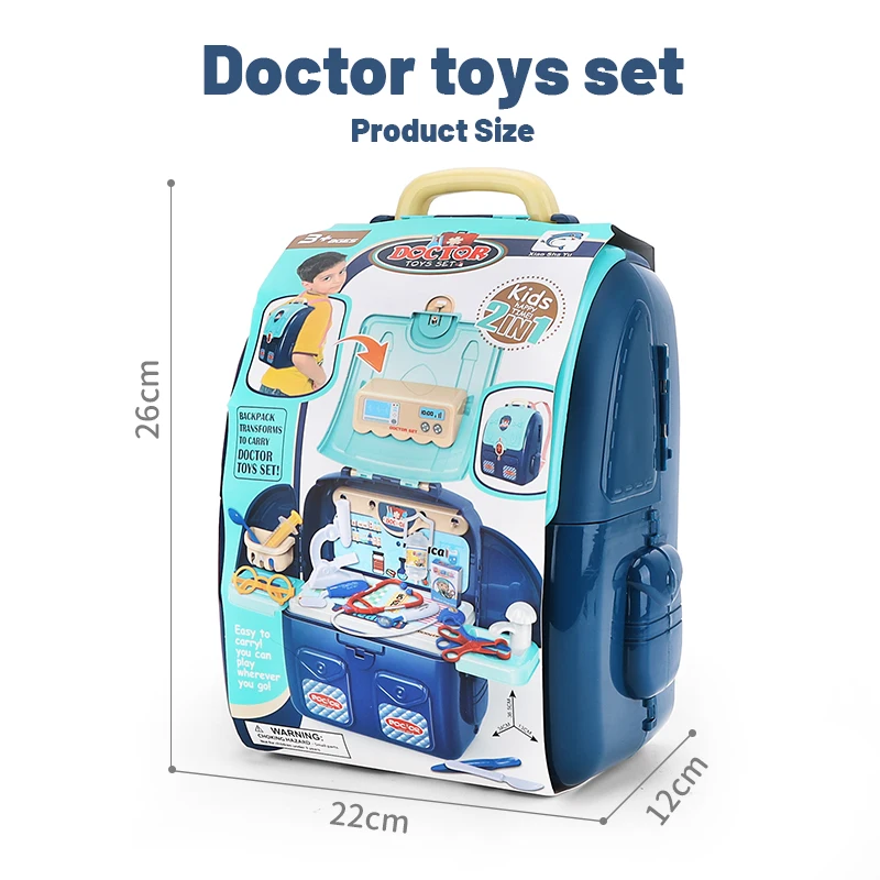 

Zhorya Simulation Medical Equipment Toy Backpack Pretend Doctor Play House Stethoscope Medicine Tools Toys for Children Gifts
