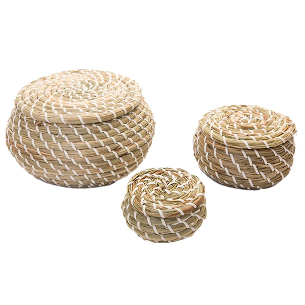

1 Set Hand Woven Storage Baskets Multipurpose Containers (Assorted Color)
