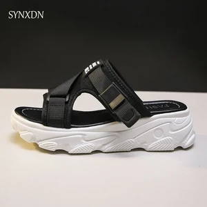 Summer Outside Women Casual Sports Slippers Girl Slides Thick Bottom Black/white Women Shoes Outdoor Female Footwear Flip Flops Summer Outside Women Casual Sports Slippers Girl Slides Thick Bottom Black/white Women Shoes Outdoor Female Footwear Flip Flops