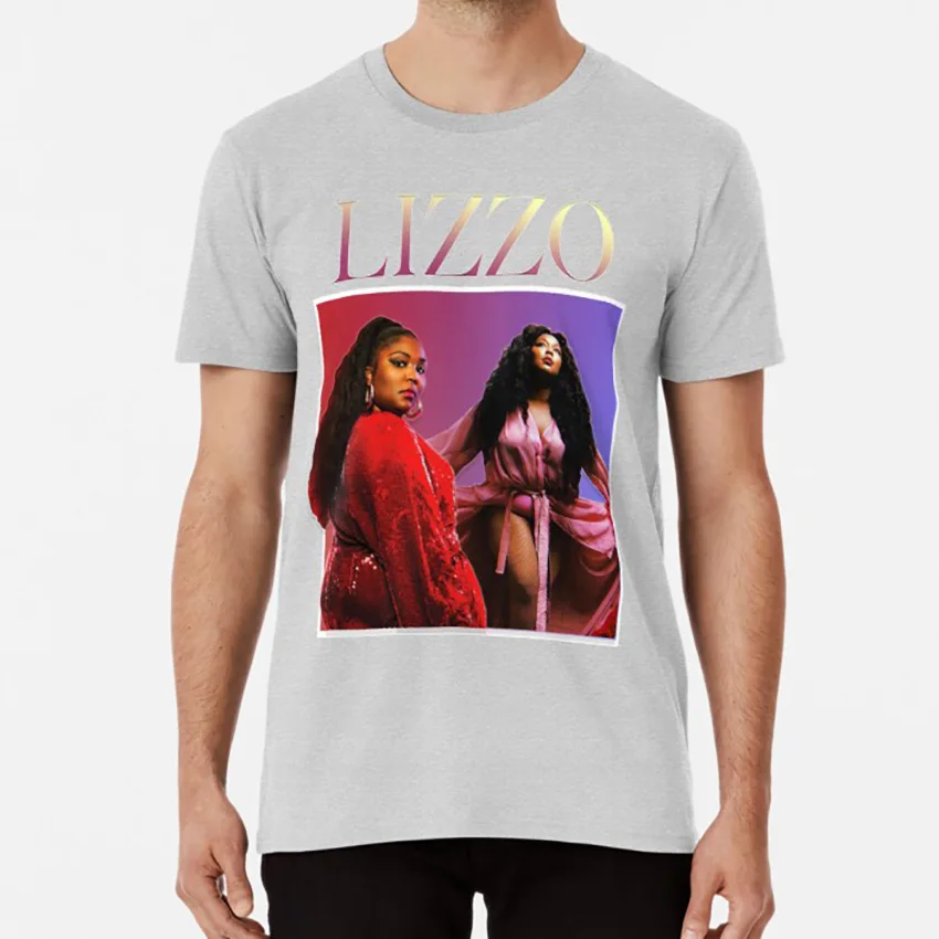 Серый Футболка Lizzo 90's, футболка lizzo cuz i love yoou lizzobangers lizzo merch, футболка 90 s, футболка с отворотом 90s - Цвет: Серый
