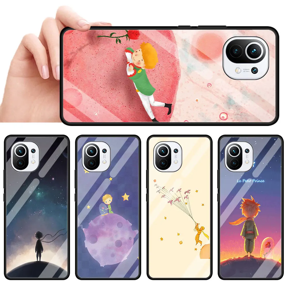 

The Little Prince Glass Phone Case For Xiaomi Mi 11 Ultra 5G 10T Pro 9T Note 10 Lite CC9 CC9E 11i Poco X3 NFC M2 F3 Cover