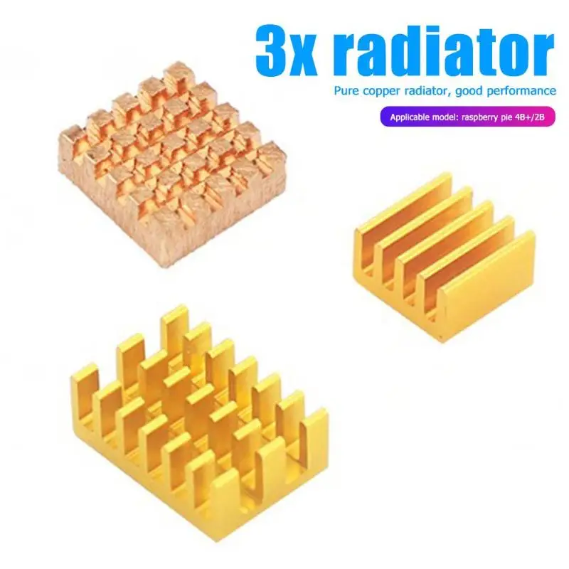 3 шт. медные и алюминиевые радиаторы для охлаждения Raspberry Pi 4B +/2B| |