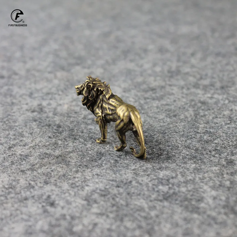 Медный величественный Король Лев брелок миниатюрные фигурки настольные