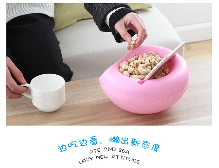 

Bowl Plastic Double-Layer Snack Storage Box Bowl Fruit Bowl And Mobile Phone Bracket Chase Artifact Plate Bowl