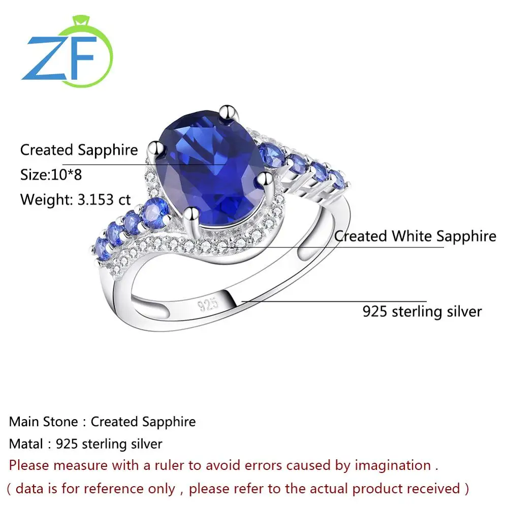 

GZ ZONGFA New Fashion Sapphire Gemstone Customer Wedding Ring Fine Jewelry Women 925 Sterling Silver Ring