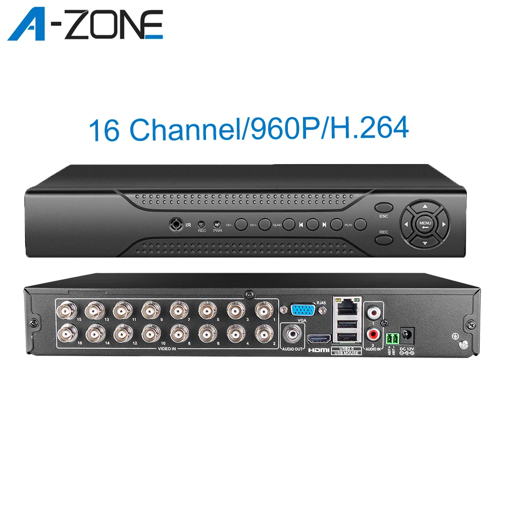 A ZONE AHD камера видеонаблюдения 960P 16ch DVR Двусторонняя аудио Onvif P2P H.264 система камер