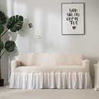 Плед-чехол для дивана для попкорна Slipcover, полностью Эластичный чехол для кушетки с юбкой, чехлы для мебели, кресла, двоих