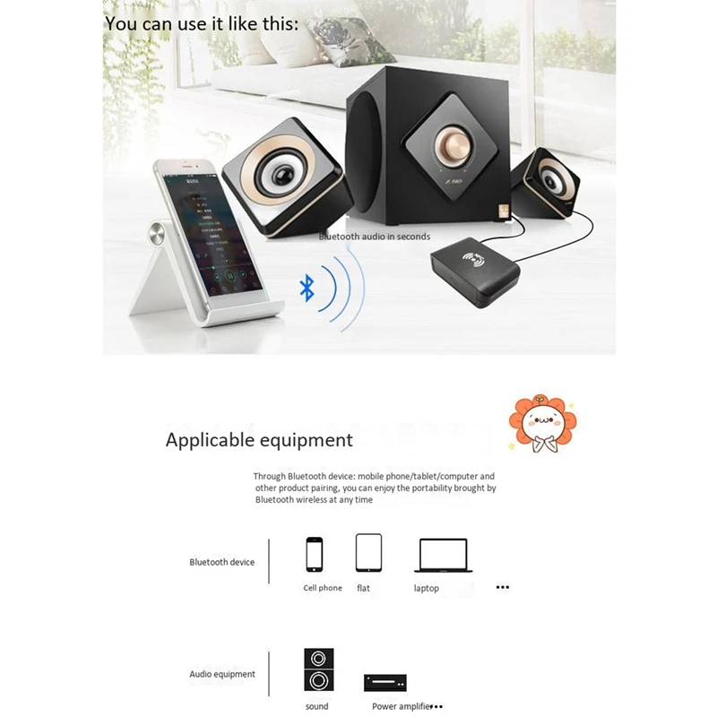 Bluetooth o адаптер NFC приемник оптическое волокно 5 1 коаксиальный RCA выход APTX для ТВ