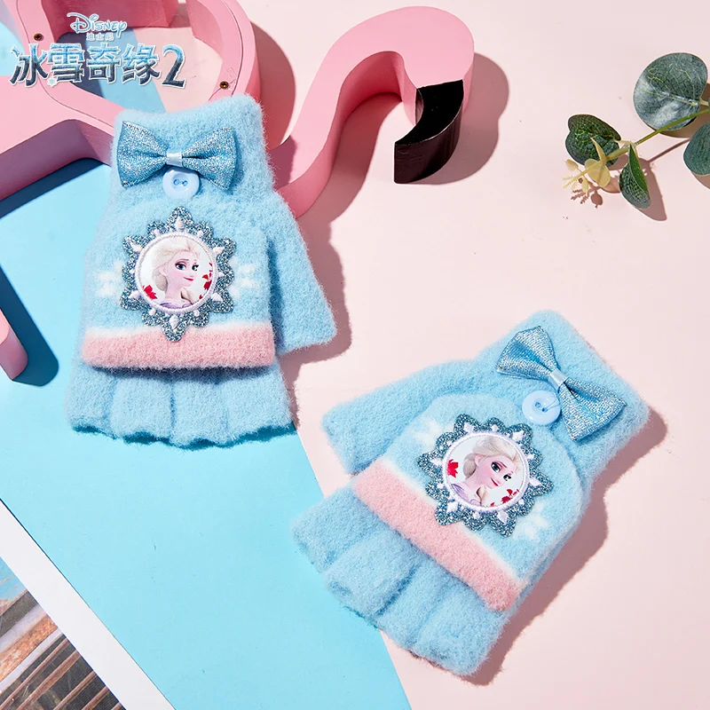 Горячие Disney Frozen 2 Elsa уличные теплые детские перчатки с героями мультфильмов