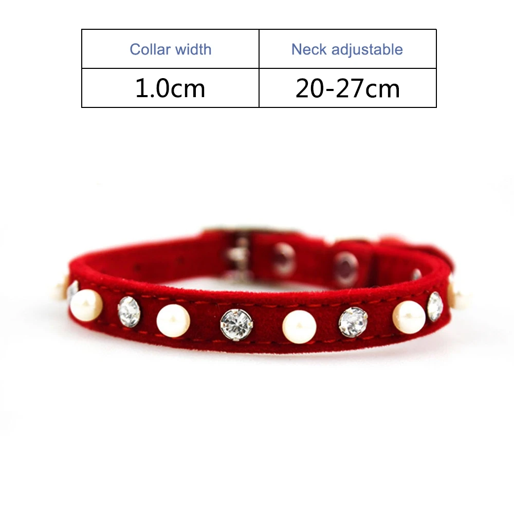red-jw0002 Ошейники для кошек, собак, ошейник из плотного бархата с сердечками, ошейник для питомцев, чихуахуа, котенка, собаки, поводки, товары для кошек, аксессуары для собак PQ007 - Цвет: red-jw0002