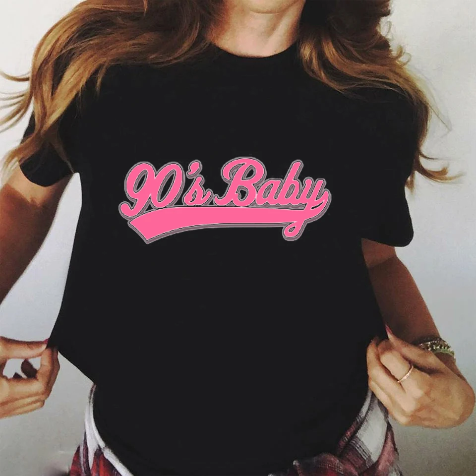 

Женская футболка, топы, женские летние футболки, футболка 90-х, женские футболки с коротким рукавом и круглым вырезом, свободная футболка в ст...