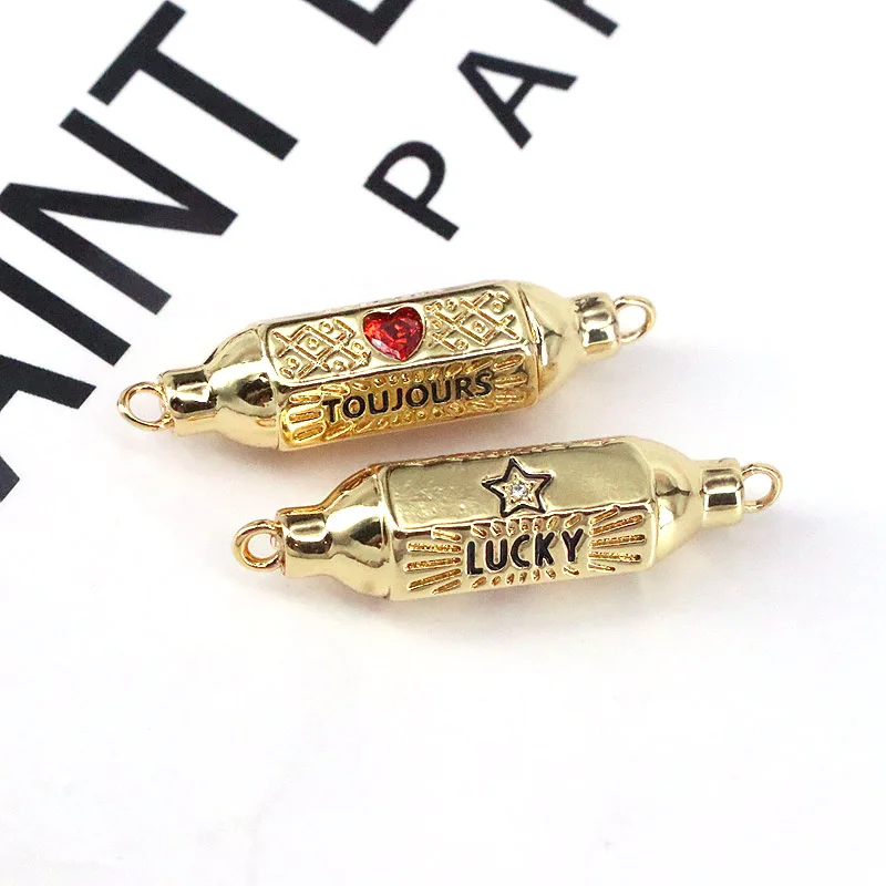 

10Pcs Gold Plated CZ Heart Star Hexagon Shape Spacer Beads, Hexagonal Connector, Lucky Charm, Cz Connector