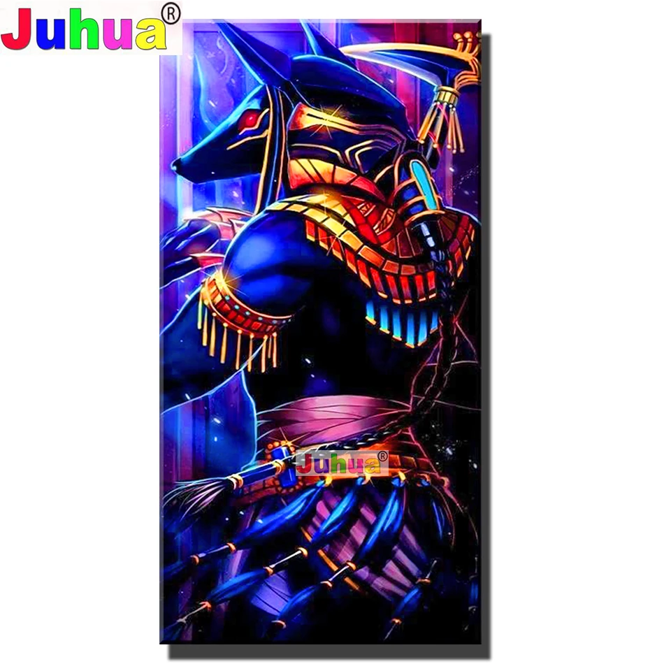 

DIY diamond embroidery Fantasy Anubis Egypt full square round diamond painting cross stitch kit 5D mosaic Angel home decoration